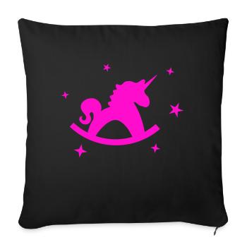 Unicorn Rocking Horse - Sofa pillowcase 17,3'' x 17,3'' (45 x 45 cm) - black - Front