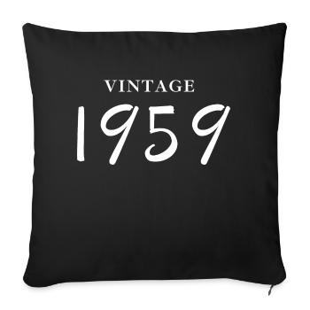 Jahrgang 1959 - Geschenkidee zum Geburtstag - Sofakissenbezug 45 x 45 cm - Schwarz - Vorne