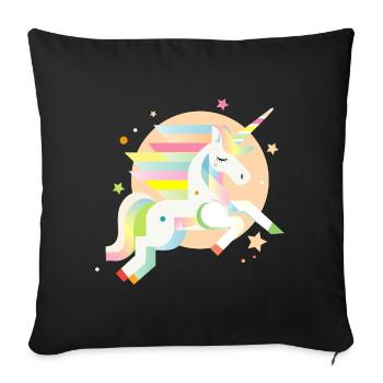 Licorne géométrique délicate – Rêveuse et magique - Housse de coussin décorative 45 x 45 cm - noir - Devant