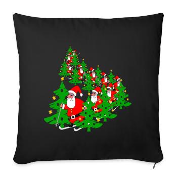 Christmas in the fir forest - Sofa pillowcase 17,3'' x 17,3'' (45 x 45 cm) - black - Front