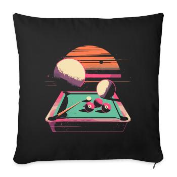 Billard 90er Jahre - Sofakissenbezug 45 x 45 cm - Schwarz - Vorne