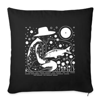 Angler Sketch - Sofa pillowcase 17,3'' x 17,3'' (45 x 45 cm) - black - Front