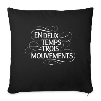 En deux, trois mouvements - Housse de coussin décorative 45 x 45 cm - noir - Devant