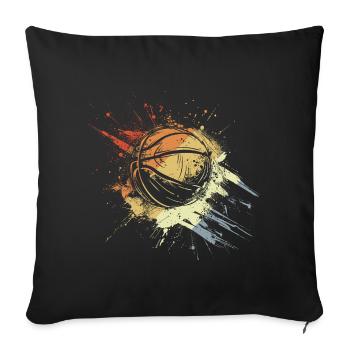 Basketball Ball Retro - Sofa pillowcase 17,3'' x 17,3'' (45 x 45 cm) - black - Front
