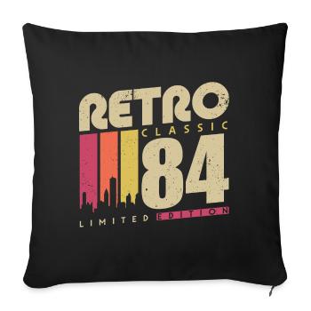 Rétro Classique 1984 Vintage Cadeau d’anniversaire - Housse de coussin décorative 45 x 45 cm - noir - Devant