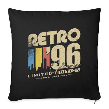 Rétro 1996 Classique Vintage Cadeau d’anniversaire - Housse de coussin décorative 45 x 45 cm - noir - Devant
