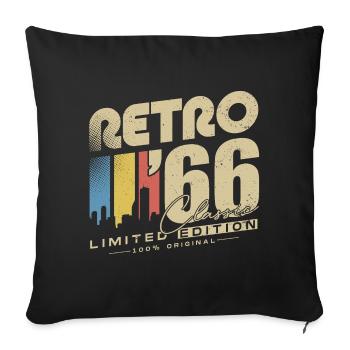 Rétro 1966 Classique Vintage Cadeau d’anniversaire - Housse de coussin décorative 45 x 45 cm - noir - Devant