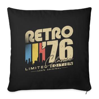 Rétro 1976 Classique Vintage Cadeau d’anniversaire - Housse de coussin décorative 45 x 45 cm - noir - Devant