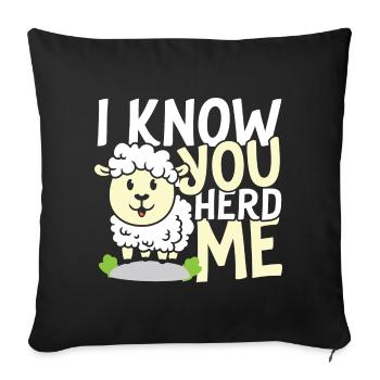 I know you herd me sheep - Sofakissenbezug 45 x 45 cm - Schwarz - Vorne