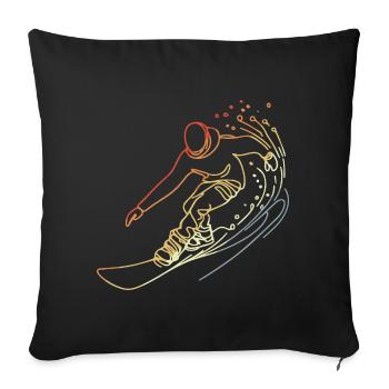 Vintage Snowboarder Sketch - Sofa pillowcase 17,3'' x 17,3'' (45 x 45 cm) - black - Front