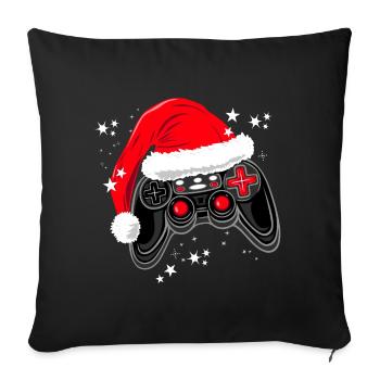 Gaming controller with Santa hat - Sofa pillowcase 17,3'' x 17,3'' (45 x 45 cm) - black - Front