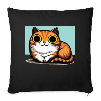 Chat mignon avec de grands yeux - Housse de coussin décorative 45 x 45 cm - noir - Devant
