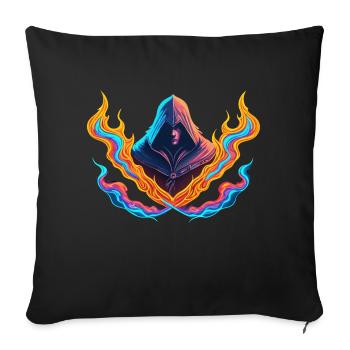 POUVOIR TRANSFORMATEUR DES FLAMMES AU NÉON - Housse de coussin décorative 45 x 45 cm - noir - Devant