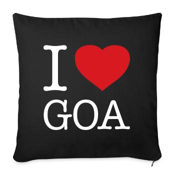 I LOVE GOA - Sofakissenbezug 45 x 45 cm - Schwarz - Vorne