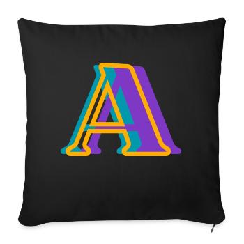 Buchstabe A mehrfarbig - originelle Geschenkidee - Sofakissenbezug 45 x 45 cm - Schwarz - Vorne