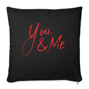 YOU & ME - Sofa pillowcase 17,3'' x 17,3'' (45 x 45 cm) - black - Front
