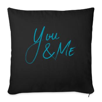 YOU & ME - Sofa pillowcase 17,3'' x 17,3'' (45 x 45 cm) - black - Front
