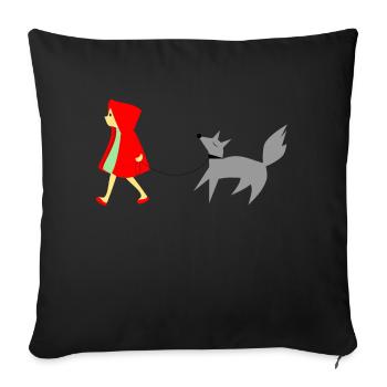 Little Red Riding Hood and the Wolf - Sofa pillowcase 17,3'' x 17,3'' (45 x 45 cm) - black - Front