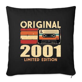 Anniversaire 2001 - Légendaire depuis 2001 Cadeau 2001 - Housse de coussin décorative 45 x 45 cm - noir - Devant
