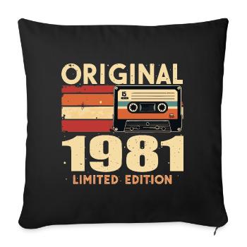 Birthday 1981 - Legendary since 1981 Gift 1981 - Sofa pillowcase 17,3'' x 17,3'' (45 x 45 cm) - black - Front