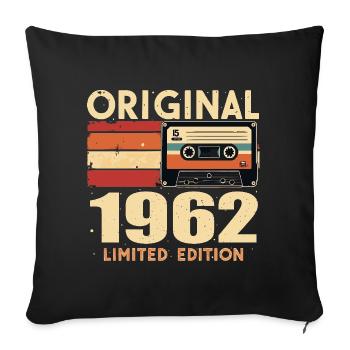 Anniversaire 1962 - Légendaire depuis 1962 Cadeau 1962 - Housse de coussin décorative 45 x 45 cm - noir - Devant