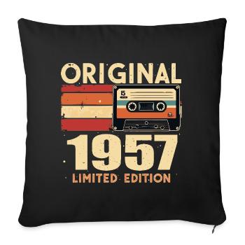 Geburtstag 1957 - Legendär Seit 1957 Geschenk 1957 - Sofakissenbezug 45 x 45 cm - Schwarz - Vorne