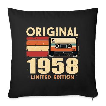 Birthday 1958 - Legendary since 1958 Gift 1958 - Sofa pillowcase 17,3'' x 17,3'' (45 x 45 cm) - black - Front
