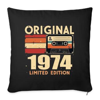 Birthday 1974 - Legendary since 1974 Gift 1974 - Sofa pillowcase 17,3'' x 17,3'' (45 x 45 cm) - black - Front