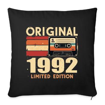 Anniversaire 1992 - Légendaire depuis 1992 Cadeau 1992 - Housse de coussin décorative 45 x 45 cm - noir - Devant