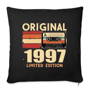 Anniversaire 1997 - Légendaire depuis 1997 Cadeau 1997 - Housse de coussin décorative 45 x 45 cm - noir - Devant