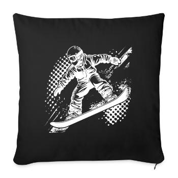 Snowboarder Drawing - Sofa pillowcase 17,3'' x 17,3'' (45 x 45 cm) - black - Front