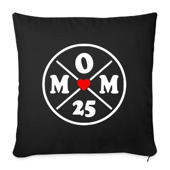 Mom 2025 - Housse de coussin décorative 45 x 45 cm - noir - Devant