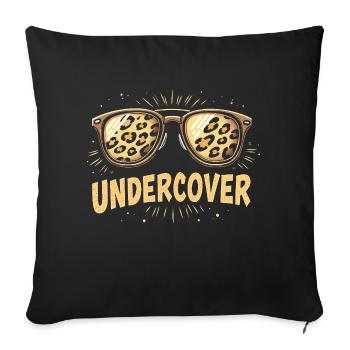 Undercover Speech - Funny Costume with Sun Bril - Sofa pillowcase 17,3'' x 17,3'' (45 x 45 cm) - black - Front