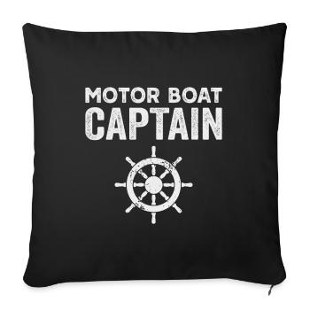 Motor Boat Captain Wheel Motor Boating - Sofa pillowcase 17,3'' x 17,3'' (45 x 45 cm) - black - Front