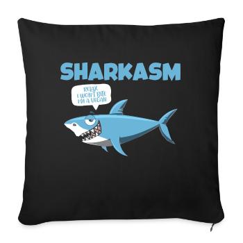 Sharkasm Deep Sea Predator Great White Shark - Sofakissenbezug 45 x 45 cm - Schwarz - Vorne