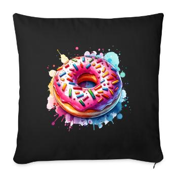 Doughnut - Sofa pillowcase 17,3'' x 17,3'' (45 x 45 cm) - black - Front