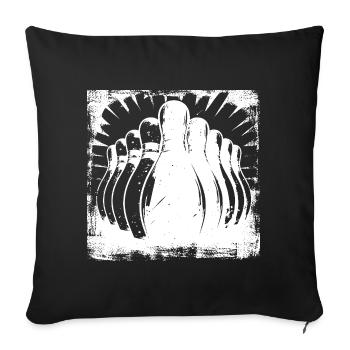 Skittles Bowling - Sofa pillowcase 17,3'' x 17,3'' (45 x 45 cm) - black - Front