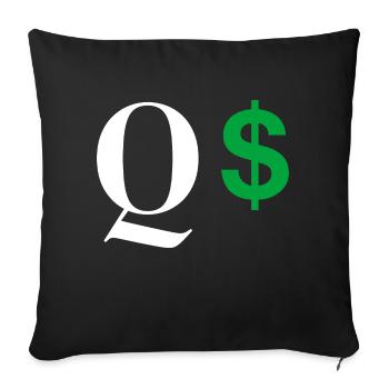 Lettre q dollar - Housse de coussin décorative 45 x 45 cm - noir - Devant