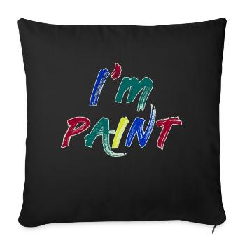 JE SUIS PEINTRE - J’adore peindre au doigt – Peintures au doigt - Housse de coussin décorative 45 x 45 cm - noir - Devant