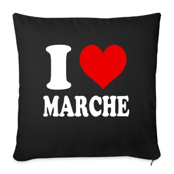 J’aime les Marches Région Italie Ville Coeur Drôle - Housse de coussin décorative 45 x 45 cm - noir - Devant