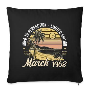 Anniversaire Mars 1968 - 57ème anniversaire - Mars 1968 - Housse de coussin décorative 45 x 45 cm - noir - Devant
