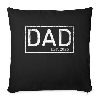 Papa est.2025 - Housse de coussin décorative 45 x 45 cm - noir - Devant