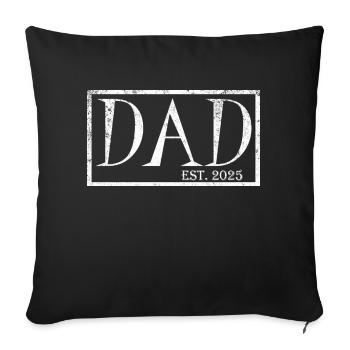 Papa est.2025 - Housse de coussin décorative 45 x 45 cm - noir - Devant