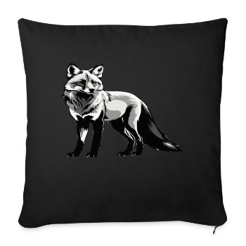 Fuchs - Cute Animal Design - Sofakissenbezug 45 x 45 cm - Schwarz - Vorne