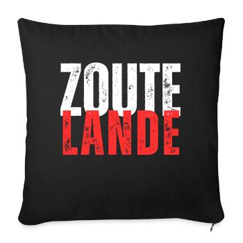 Zoutelande blanc rouge lettrage - Housse de coussin décorative 45 x 45 cm - noir - Devant