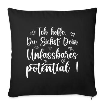 unfassbares potential achtsamkeit motivation - Sofakissenbezug 45 x 45 cm - Schwarz - Vorne