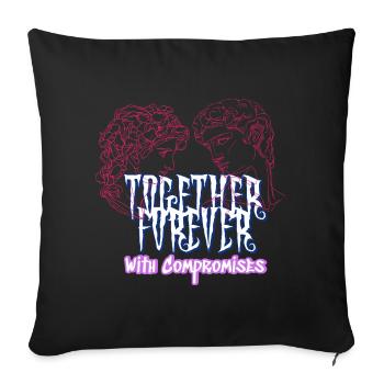 Amour et compromis - Collection romantique pour les couples - Housse de coussin décorative 45 x 45 cm - noir - Devant