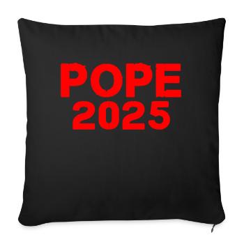 Pope 2025 - Sofa pillowcase 17,3'' x 17,3'' (45 x 45 cm) - black - Front