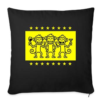 Monkey Party Team Funny - Sofa pillowcase 17,3'' x 17,3'' (45 x 45 cm) - black - Front