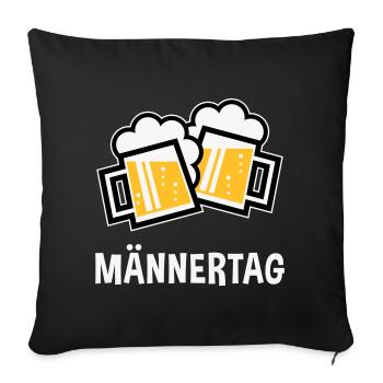 Männertag (Bier Prosit Bayrische Bierkrüge / 3C) - Sofakissenbezug 45 x 45 cm - Schwarz - Vorne